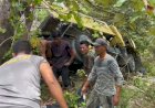 Dum Truck Berisi Penumpang Masuk Jurang di Aceh Besar,  4 Meninggal Puluhan lainnya Luka-luka.