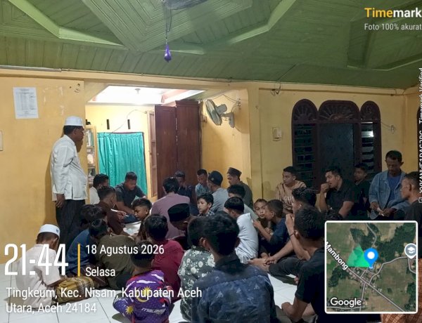 KPM UIN Sultanah Nahrasiyah Ikut Bersama Warga Tingkeum Gelar Zikir Barzanji