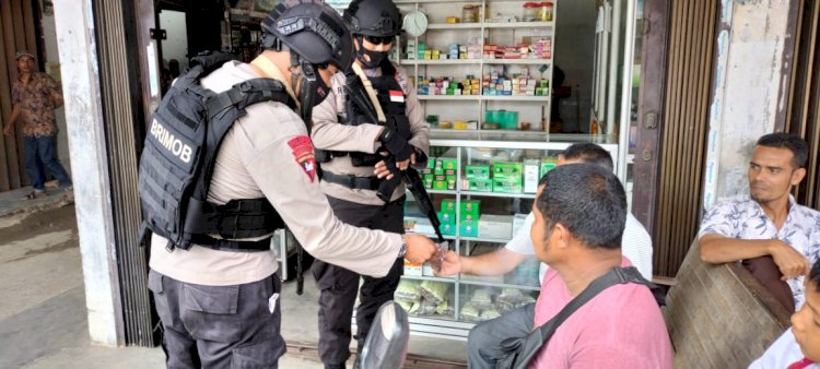 Brimob Aceh Patroli di Bireun dan Lhokseumawe