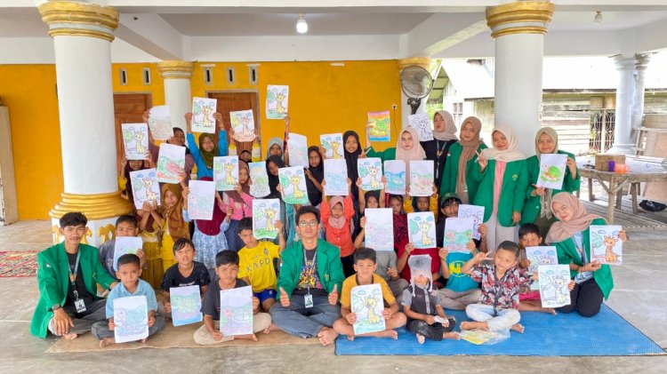 Mahasiswa KKN Kelompok 223 UNIMAL Gelar Lomba Mewarnai, Anak-Anak Cot Laba Antusias!