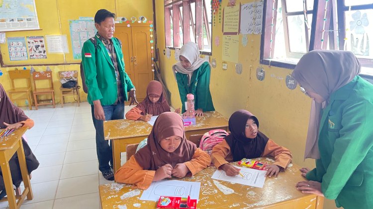 Psikoedukasi dan Art Therapy, Tim KKN Unimal Latih Siswa SDN 28 Sawang Kenali Emosi Sejak Dini