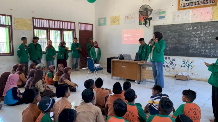 Mahasiswa KKN-Relawan UNIMAL Sosialisasikan Anti-Bullying di SDN 2 Sawang