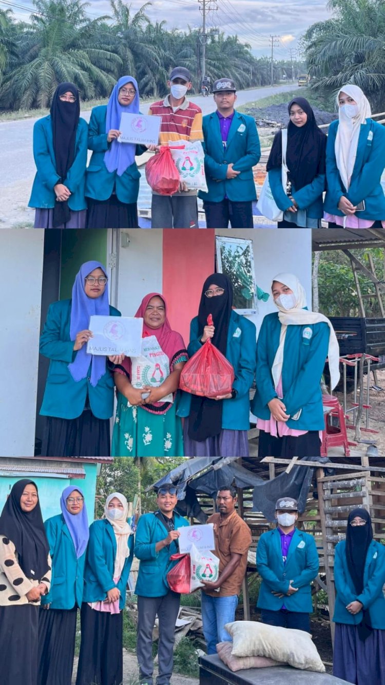 KPM Tematik Kebencanaan UIN Sultanah Nahrasyiah Salurkan 22 Paket Sembako di Desa Upah
