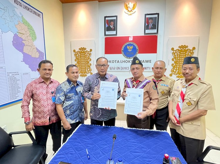 Perangi Narkoba, Pramuka Kwarcab Lhokseumawe Gandeng BNN Bentuk Saka Anti Narkoba
