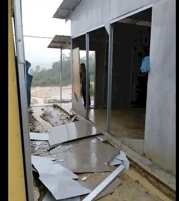 Angin Kencang Kembali Terjang Langkahan, Kerusakan Huntara Penyintas Banjir Bertambah