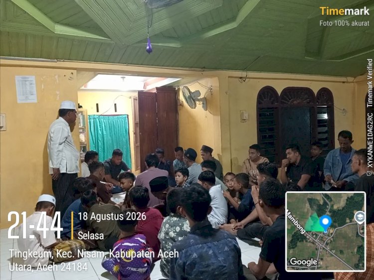 KPM UIN Sultanah Nahrasiyah Ikut Bersama Warga Tingkeum Gelar Zikir Barzanji